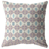 18" Pink Lattice Zippered Suede Throw Pillow - Homeroots