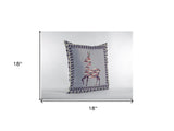 18" Purple Cream Boho Deer Zippered Suede Throw Pillow - Homeroots - Flyclothing LLC