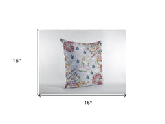 16" Gray Bird Zippered Double Sided Suede Throw Pillow - Homeroots