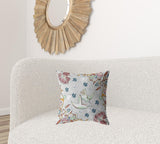 18" Gray Bird Zippered Double Sided Suede Throw Pillow - Homeroots