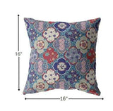 16” Turquoise Cream Trellis Suede Zippered Throw Pillow - Homeroots - Flyclothing LLC