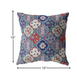 18” Turquoise Cream Trellis Suede Zippered Throw Pillow - Homeroots - Flyclothing LLC