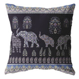 16” Purple Ornate Elephant Zippered Suede Throw Pillow - Homeroots