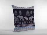 16” Purple Ornate Elephant Zippered Suede Throw Pillow - Homeroots