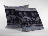 18” Purple Ornate Elephant Zippered Suede Throw Pillow - Homeroots