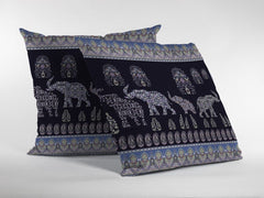 18” Purple Ornate Elephant Zippered Suede Throw Pillow - Homeroots