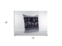 18” Purple Ornate Elephant Zippered Suede Throw Pillow - Homeroots