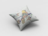 16" Light Green Sparrow Zippered Suede Throw Pillow - Homeroots
