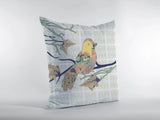 18" Light Green Sparrow Zippered Suede Throw Pillow - Homeroots