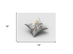 18" Light Green Sparrow Zippered Suede Throw Pillow - Homeroots