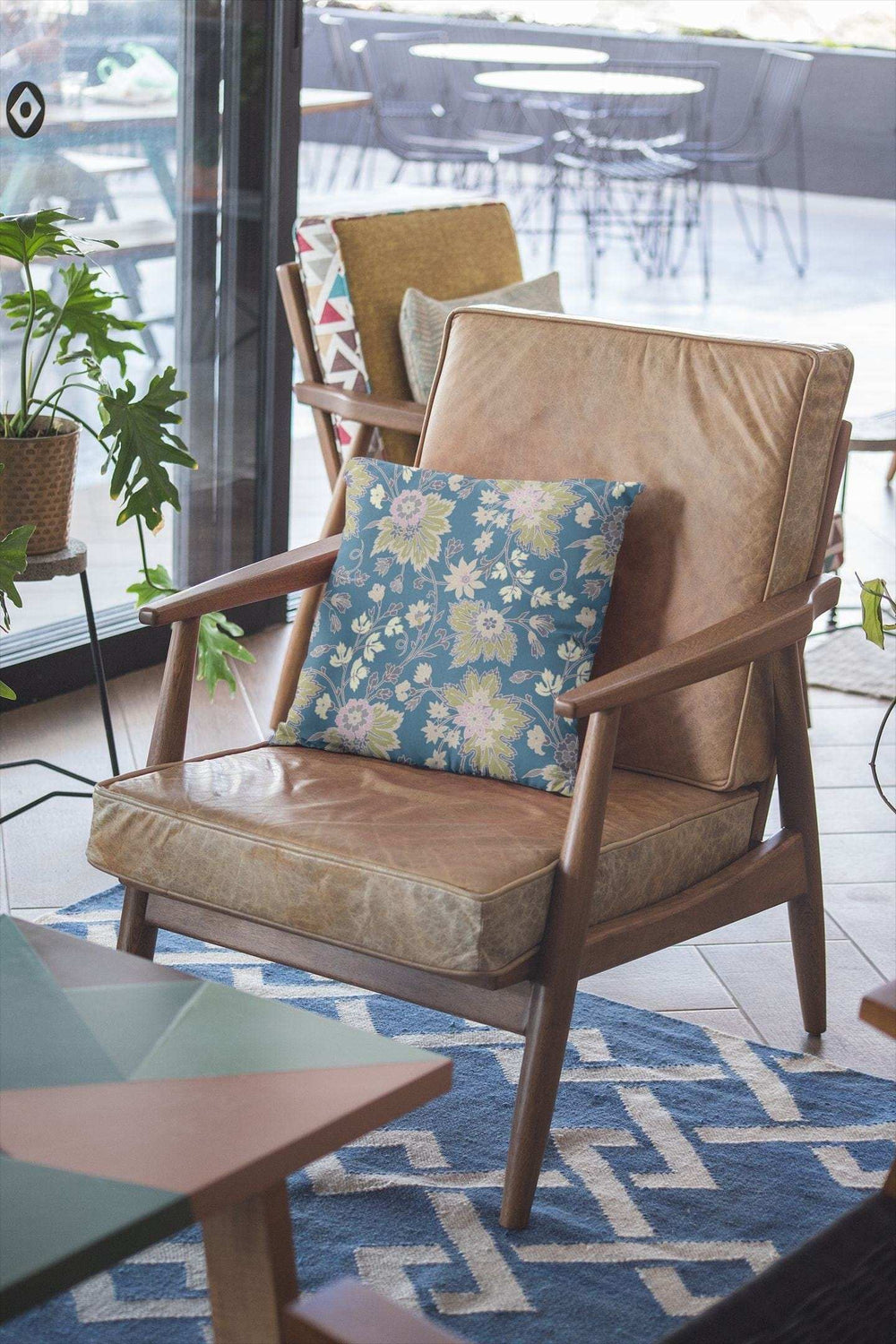 16” Teal Green Jacobean Zippered Suede Throw Pillow - Homeroots - Flyclothing LLC