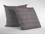 16” Purple Yellow Geofloral Zippered Suede Throw Pillow - Homeroots