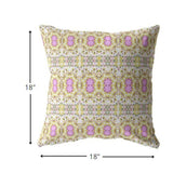 18” Yellow Lavender Geofloral Zippered Suede Throw Pillow - Homeroots - Flyclothing LLC