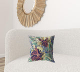 18” Terracotta Hibiscus Zippered Suede Throw Pillow - Homeroots