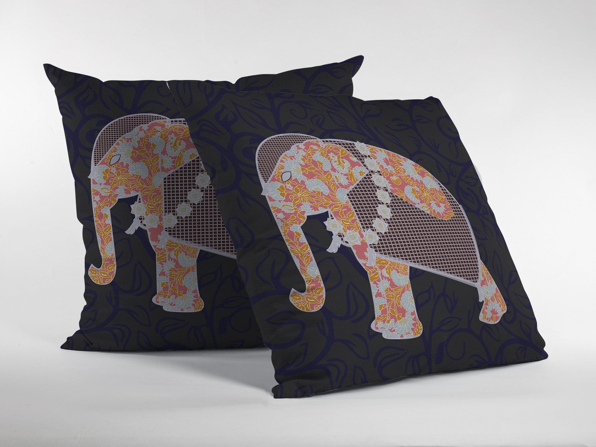 16” Orange Elephant Zippered Suede Throw Pillow - Homeroots