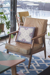 18" Gray Floral Frame Zippered Suede Throw Pillow - Homeroots