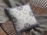 18" Gray Floral Frame Zippered Suede Throw Pillow - Homeroots
