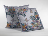 18” Pink White Butterfly Zippered Suede Throw Pillow - Homeroots