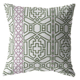 16" White Bird Maze Double Sided Suede Throw Pillow - Homeroots