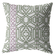 16" White Bird Maze Double Sided Suede Throw Pillow - Homeroots