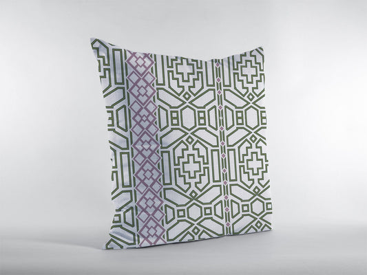 16" White Bird Maze Double Sided Suede Throw Pillow - Homeroots