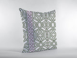 16" White Bird Maze Double Sided Suede Throw Pillow - Homeroots