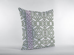 16" White Bird Maze Double Sided Suede Throw Pillow - Homeroots