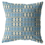 16" Blue Cream Spades Zippered Suede Throw Pillow - Homeroots