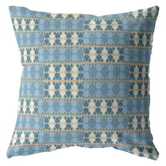 16" Blue Cream Spades Zippered Suede Throw Pillow - Homeroots