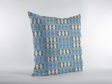 16" Blue Cream Spades Zippered Suede Throw Pillow - Homeroots