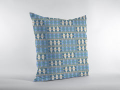 16" Blue Cream Spades Zippered Suede Throw Pillow - Homeroots