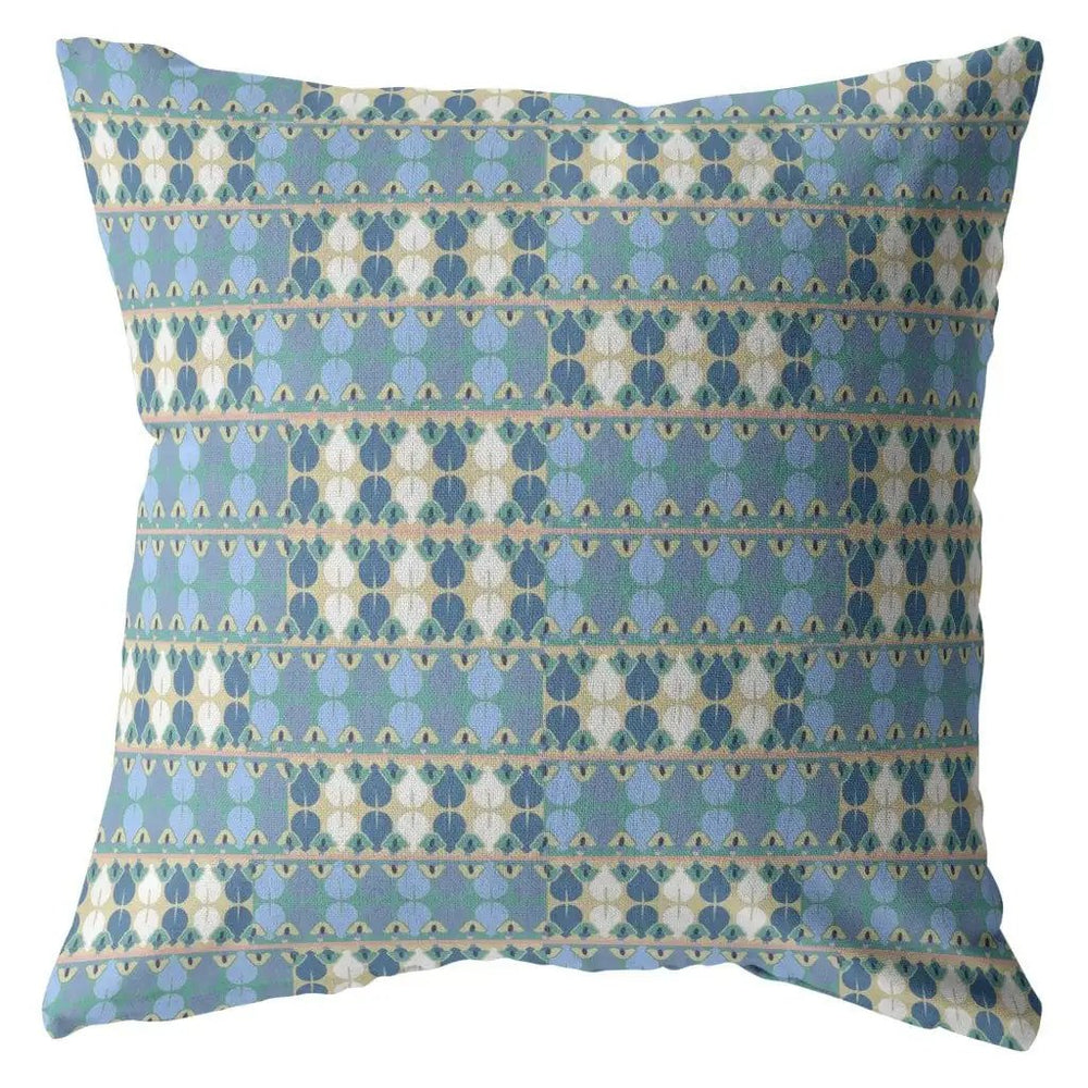 18" Blue Cream Spades Zippered Suede Throw Pillow - Homeroots - Flyclothing LLC
