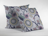 18” White Yellow Floral Suede Zippered Throw Pillow - Homeroots