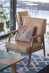 16” Dusty Pink Boho Bird Zippered Suede Throw Pillow - Homeroots