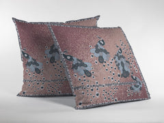 18” Dusty Pink Boho Bird Zippered Suede Throw Pillow - Homeroots