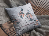 16” Gray Black Boho Bird Zippered Suede Throw Pillow - Homeroots