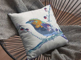 18” Blue White Robin Zippered Suede Throw Pillow - Homeroots - Flyclothing LLC