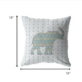18" Blue Elephant Zip Suede Throw Pillow - Homeroots - Flyclothing LLC