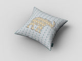 16" Blue Yellow Elephant Zip Suede Throw Pillow - Homeroots