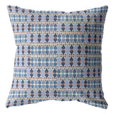 16" Blue Gray Spades Zippered Suede Throw Pillow - Homeroots