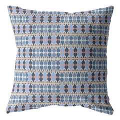 16" Blue Gray Spades Zippered Suede Throw Pillow - Homeroots