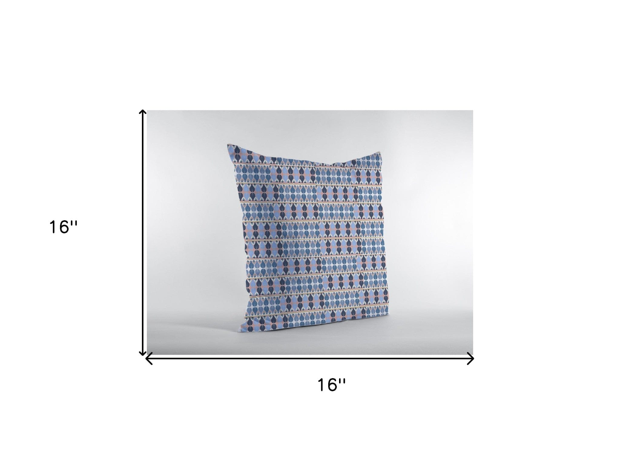 16" Blue Gray Spades Zippered Suede Throw Pillow - Homeroots