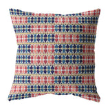 16" Red Blue Spades Zippered Suede Throw Pillow - Homeroots