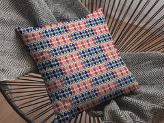 16" Red Blue Spades Zippered Suede Throw Pillow - Homeroots