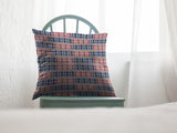 16" Red Blue Spades Zippered Suede Throw Pillow - Homeroots