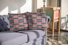 18" Red Blue Spades Zippered Suede Throw Pillow - Homeroots