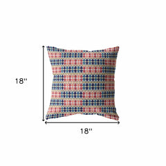 18" Red Blue Spades Zippered Suede Throw Pillow - Homeroots