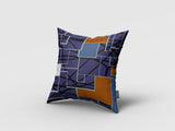 16" Navy Puzzle Piece Zippered Suede Throw Pillow - Homeroots
