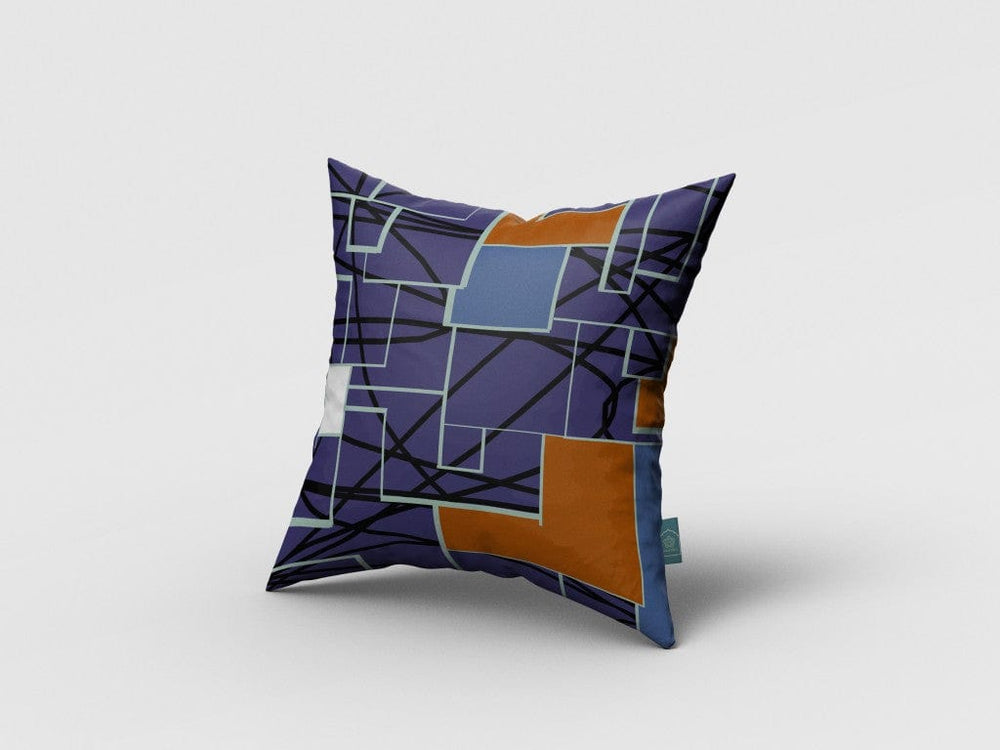 18" Navy Puzzle Piece Zippered Suede Throw Pillow - Homeroots - Flyclothing LLC