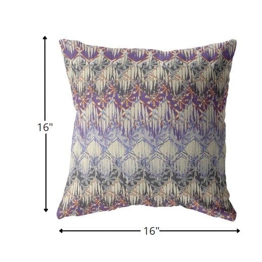 16” Magenta Cream Hatch Zippered Suede Throw Pillow - Homeroots